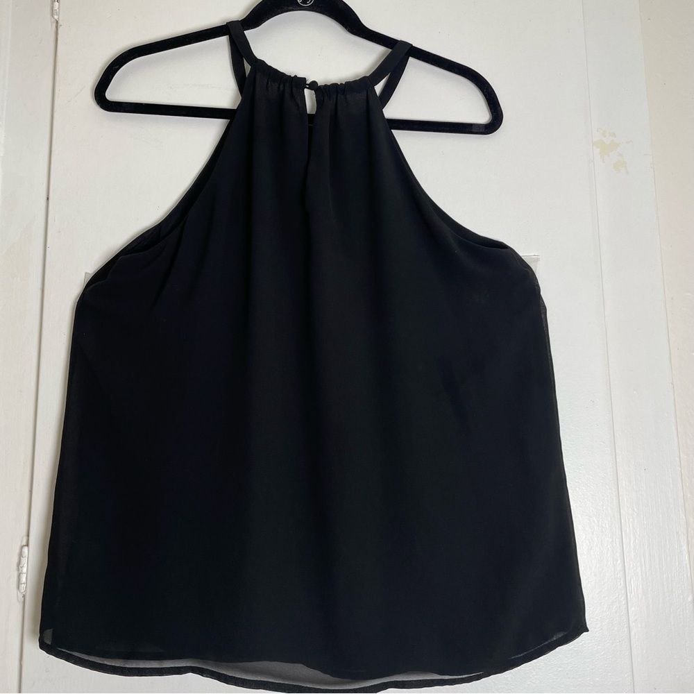 Black Sleeveless Tank Top with Minimalist Design Size M - Picture 3 of 9
